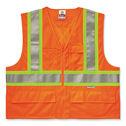 Ergodyne GloWear 8235ZX Class 2 Two-Tone X-Back Vest, Polyester, Small/Medium, Orange