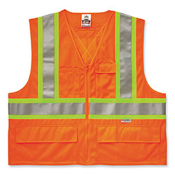 Ergodyne GloWear 8235ZX Class 2 Two-Tone X-Back Vest, Polyester, 2X-Large/3X-Large, Orange