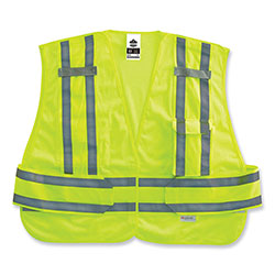 Ergodyne GloWear 8244PSV Class 2 Expandable Public Safety Hook and Loop Vest, Polyester, Med/Large, Lime