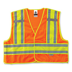 Ergodyne GloWear 8245PSV Class 2 Public Safety Vest, Polyester, 2X-Large/3X-Large, Orange