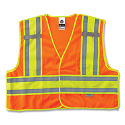 Ergodyne GloWear 8245PSV Class 2 Public Safety Vest, Polyester, 6X-Large/7X-Large, Orange