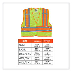 Ergodyne GloWear 8245PSV Class 2 Public Safety Vest, Polyester, 6X-Large/7X-Large, Lime