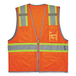 Ergodyne GloWear 8246Z-S Single Size Class 2 Two-Tone Mesh Vest, Polyester, Small, Orange