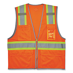 Ergodyne GloWear 8246Z-S Single Size Class 2 Two-Tone Mesh Vest, Polyester, Medium, Orange