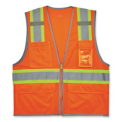 Ergodyne GloWear 8246Z-S Single Size Class 2 Two-Tone Mesh Vest, Polyester, 2X-Large, Orange