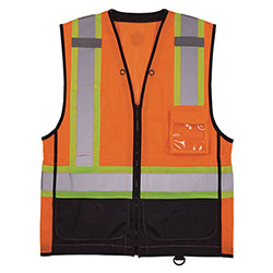 Ergodyne GloWear 8251HDZ Class 2 Two-Tone Hi-Vis Safety Vest, Small to Medium, Orange