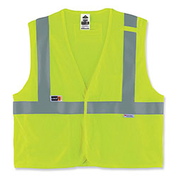 Ergodyne GloWear 8260FRHL Class 2 FR Safety Hook and Loop Vest, Modacrylic/Kevlar, Large/X-Large, Lime