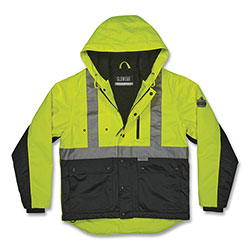 Ergodyne GloWear 8275 Class 2 Heavy-Duty Hi-Vis Workwear Sherpa Lined Jacket, X-Large, Lime