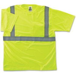 Ergodyne GloWear 8289 Class 2 Hi-Vis T-Shirt, Polyester, Lime, Large