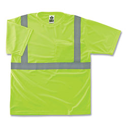 Ergodyne GloWear 8289 Class 2 Hi-Vis T-Shirt, Polyester, Lime, X-Small
