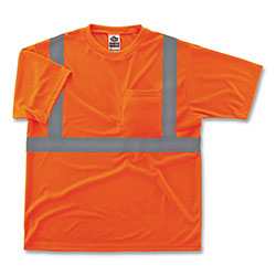 Ergodyne GloWear 8289 Class 2 Hi-Vis T-Shirt, Polyester, Orange, X-Small