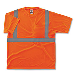 Ergodyne GloWear 8289 Class 2 Hi-Vis T-Shirt, Polyester, Orange, 4X-Large