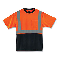 Ergodyne GloWear 8289BK Class 2 Hi-Vis T-Shirt with Black Bottom, Medium, Orange