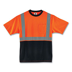 Ergodyne GloWear 8289BK Class 2 Hi-Vis T-Shirt with Black Bottom, X-Large, Orange