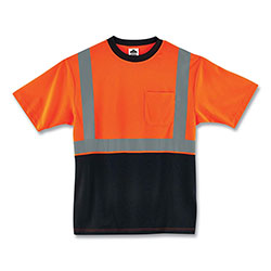 Ergodyne GloWear 8289BK Class 2 Hi-Vis T-Shirt with Black Bottom, 3X-Large, Orange