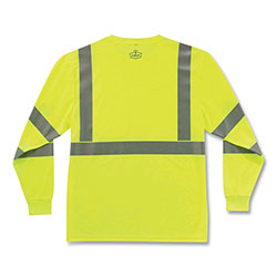 Ergodyne GloWear 8391 Class 3 Hi-Vis Long Sleeve Shirt, Polyester, Lime, Small