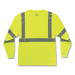 Ergodyne GloWear 8391 Class 3 Hi-Vis Long Sleeve Shirt, Polyester, Lime, Large