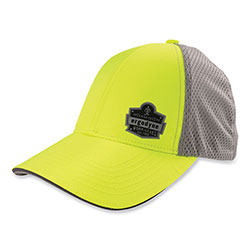 Ergodyne GloWear 8931 Reflective Stretch-Fit Hat, Cotton/Polyester, Ergodyne Logo, Small/Med, Hi-Vis Lime