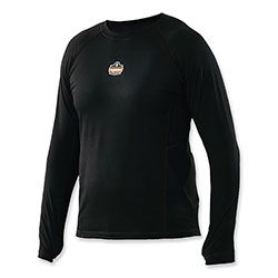Ergodyne N-Ferno 6435 Midweight Long Sleeve Base Layer Shirt, Large, Black