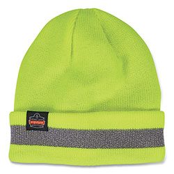 Ergodyne N-Ferno 6803 Reflective Rib Knit Winter Hat, One Size Fits Most, Lime