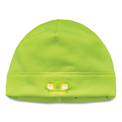 Ergodyne N-Ferno 6804 Skull Cap Winter Hat with LED Lights, One Size Fits Mosts, Lime