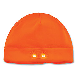 Ergodyne N-Ferno 6804 Skull Cap Winter Hat with LED Lights, One Size Fits Most, Orange