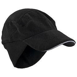 Ergodyne N-Ferno 6807 Winter Baseball Cap with Ear Flaps, One Size Fits Most, Black