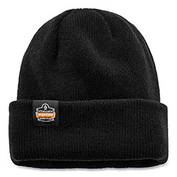 Ergodyne N-Ferno 6811Z Rib Knit Hat with Zipper for Bump Cap Insert, One Size Fits Most, Black