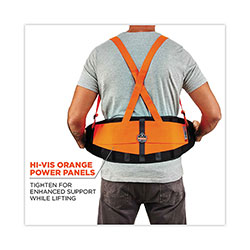 Ergodyne ProFlex 100HV Economy Hi-Vis Spandex Back Support Brace, Medium, 30 in to 34 in Waist, Black/Orange