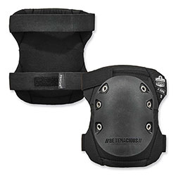 Ergodyne ProFlex 335HL Slip-Resistant Black Rubber Cap Knee Pads, Hook and Loop Closure, Pair