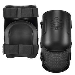 Ergodyne Proflex 360 Hard Shell Hinged Knee Pads w/Non-Marring Cap, Buckle, One Size Fits Most, Black, Pair, Ships in 1-3 Bus Days