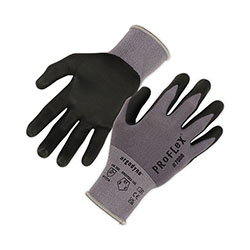 Ergodyne ProFlex 7000 Nitrile-Coated Gloves Microfoam Palm, Gray, Small, 12 Pairs/Pack