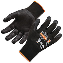 Ergodyne ProFlex 7001 Nitrile-Coated Gloves, Black, X-Small, 12 Pairs