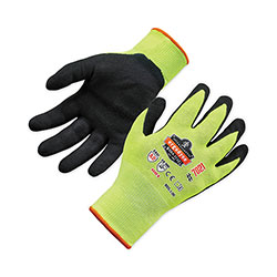 Ergodyne ProFlex 7021 Hi-Vis Nitrile-Coated CR Gloves, Lime, Large, 144 Pairs/Carton