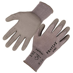 Ergodyne ProFlex 7024 ANSI A2 PU Coated CR Gloves, Gray, X-Small, Pair