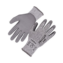 Ergodyne ProFlex 7030 ANSI A3 PU Coated CR Gloves, Gray, Medium, 12 Pairs/Pack