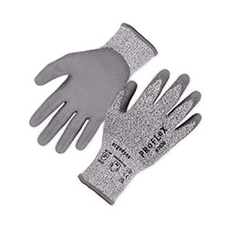 Ergodyne ProFlex 7030 ANSI A3 PU Coated CR Gloves, Gray, Small, Pair