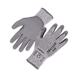 Ergodyne ProFlex 7030 ANSI A3 PU Coated CR Gloves, Gray, Medium, Pair