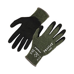 Ergodyne ProFlex 7042 ANSI A4 Nitrile-Coated CR Gloves, Green, Small, 12 Pairs/Pack
