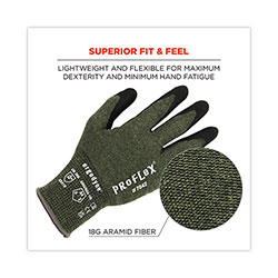 Ergodyne ProFlex 7042 ANSI A4 Nitrile-Coated CR Gloves, Green, 2X-Large, Pair