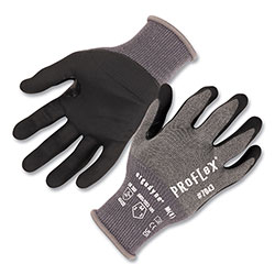Ergodyne ProFlex 7043 ANSI A4 Nitrile Coated CR Gloves, Gray, Small, 12 Pairs