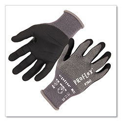 Ergodyne ProFlex 7043 ANSI A4 Nitrile Coated CR Gloves, Gray, Large, 12 Pairs