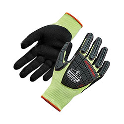 Ergodyne ProFlex 7141 ANSI A4 DIR Nitrile-Coated CR Gloves, Lime, Large, 72 Pairs/Pack