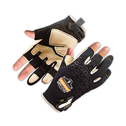 Ergodyne ProFlex 720LTR Heavy-Duty Leather-Reinforced Framing Gloves, Black, Small, Pair