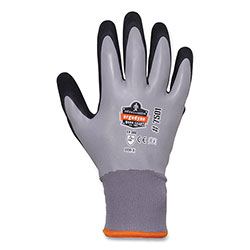 Ergodyne ProFlex 7501-CASE Coated Waterproof Winter Gloves, Gray, Small, 144 Pairs/Carton