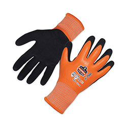 Ergodyne ProFlex 7551 ANSI A5 Coated Waterproof CR Gloves, Orange, Large, Pair