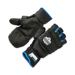 Ergodyne ProFlex 816 Thermal Flip-Top Gloves, Black, Small, Pair