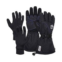 Ergodyne ProFlex 825WP Thermal Waterproof Winter Work Gloves, Black, 2X-Large, Pair