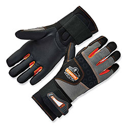 Ergodyne ProFlex 9012 Certified AV Gloves + Wrist Support, Black, Small, Pair