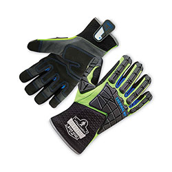 Ergodyne ProFlex 925WP Performance Dorsal Impact-Reduce Thermal Waterproof Glove, Black/Lime, Medium, Pair